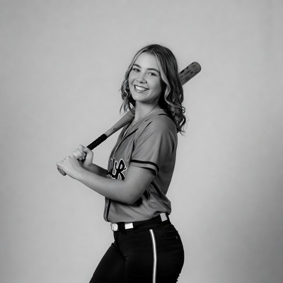 Young woman holding baseball bat