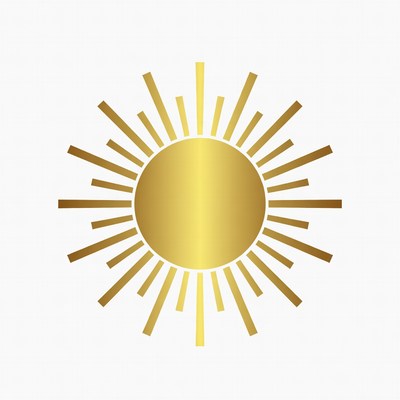 Golden Sun with Rays