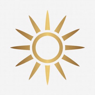 Golden Sun Illustration with Rays