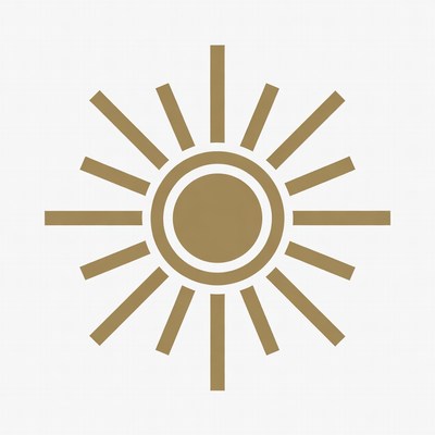 Golden Sun Icon with Rays