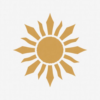 Golden Spiked Sun Icon
