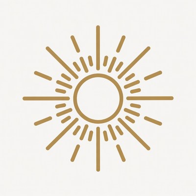 Golden Radiating Sun Icon