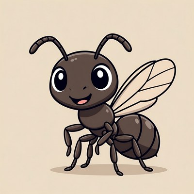 Cute cartoon ant illustration