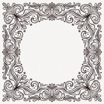 Ornate Vintage Floral Frame