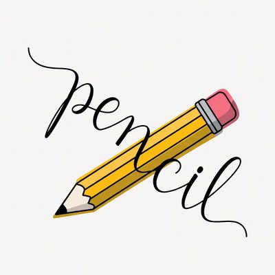Yellow Pencil Illustration with Text