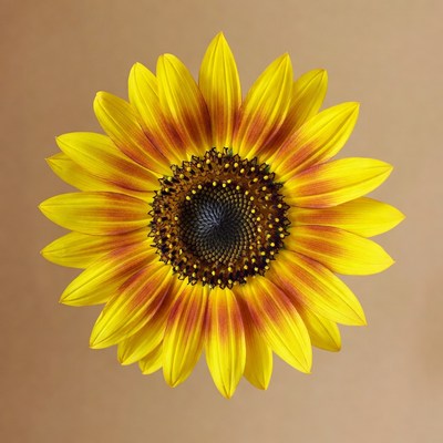 Sunflower on beige background