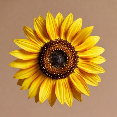 Sunflower on beige background