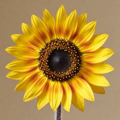 Vibrant sunflower on isolated background