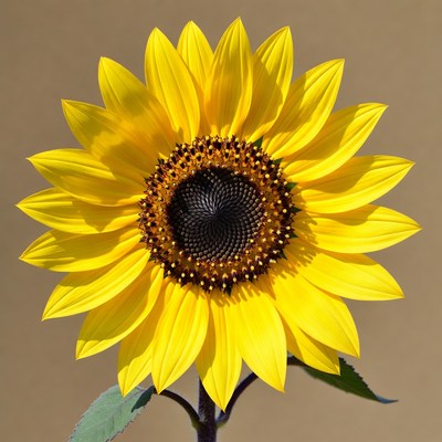 Bright yellow sunflower isolated background
