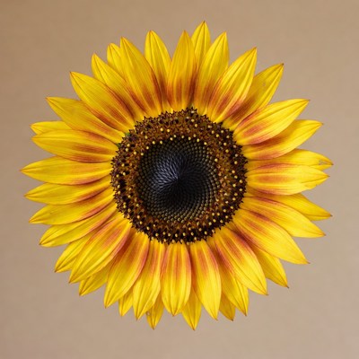 Bright yellow sunflower isolated background