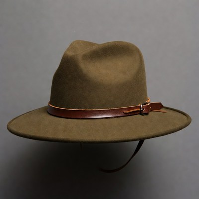 Olive Green Felt Fedora Hat