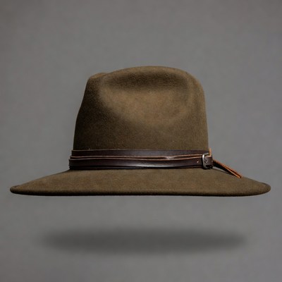 Brown wool fedora hat