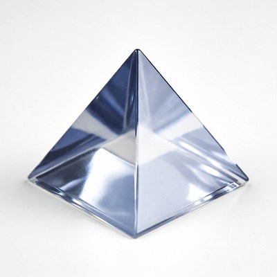 Blue glass pyramid crystal