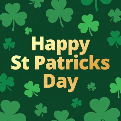 Happy St. Patrick's Day with Shamrocks