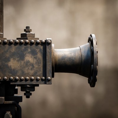 Rusty Industrial Metal Pipe Flange