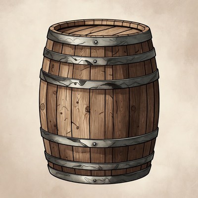 Wooden Barrel Illustration