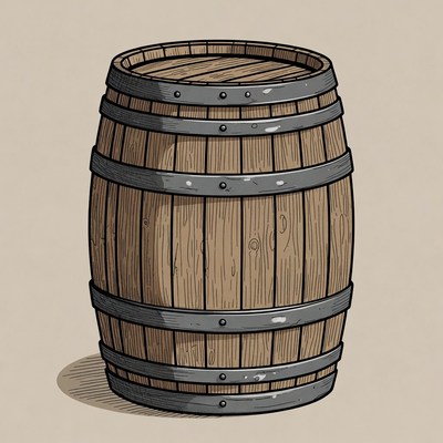 Wooden Barrel Illustration