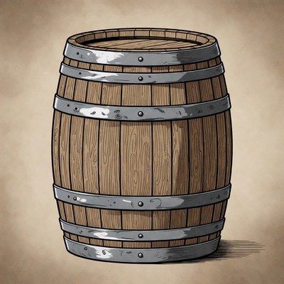 Wooden Barrel Illustration