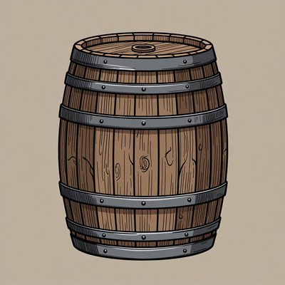 Wooden Barrel Illustration