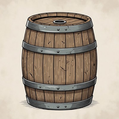 Wooden Barrel Illustration