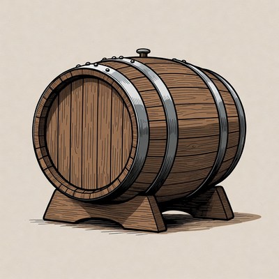 Wooden Barrel Illustration
