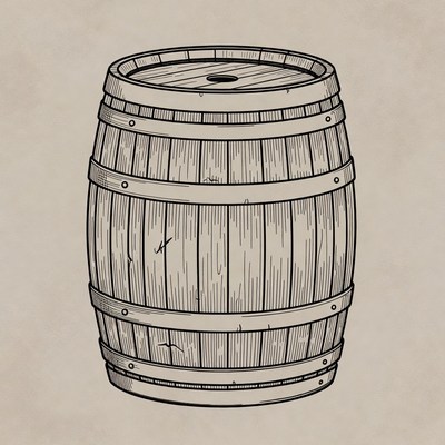 Wooden Barrel Illustration