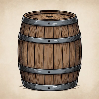 Wooden Barrel Illustration