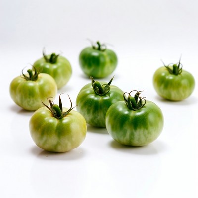 Fresh Green Tomatoes with Stems