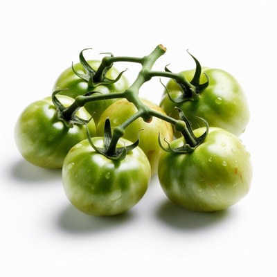 Cluster of Fresh Green Tomatoes