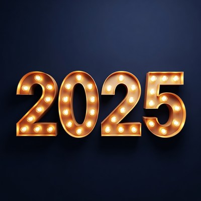 Glowing 2025 Neon Sign