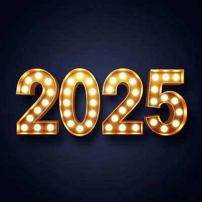 Glowing 2025 Neon Sign