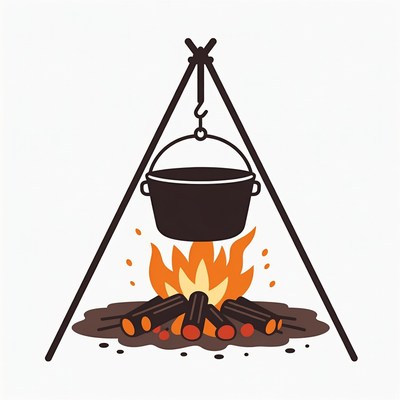 Campfire with Hanging Pot