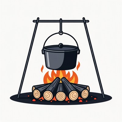Campfire with Hanging Pot