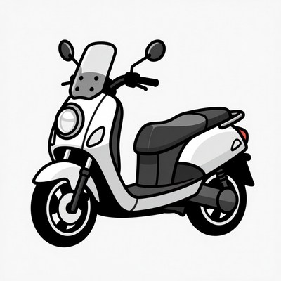 White Scooter Illustration