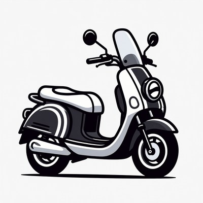 White Scooter Illustration