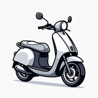 White Scooter Illustration