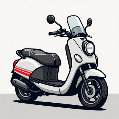 White Scooter Illustration