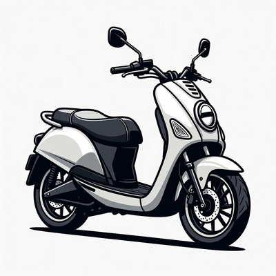 White Scooter Illustration