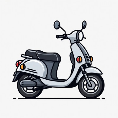 White Scooter Illustration