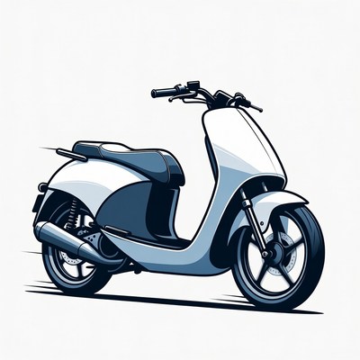 White Scooter Illustration