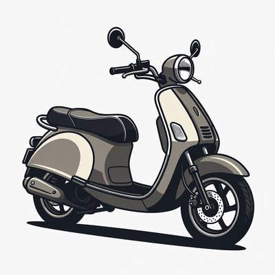 Vintage Scooter Illustration