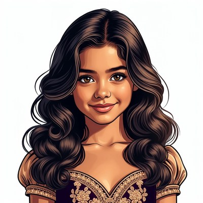 Beautiful girl in ornate dress