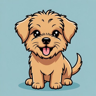Cute fluffy puppy illustration