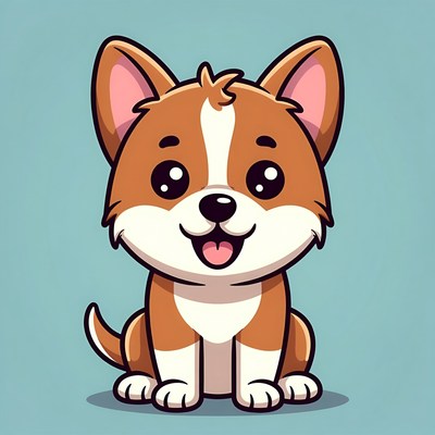 Cute Cartoon Corgi Puppy