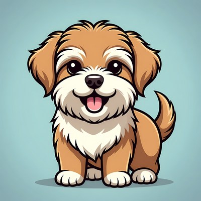 Cute Shih Tzu Puppy Illustration