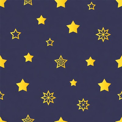 Yellow Stars on Navy Background