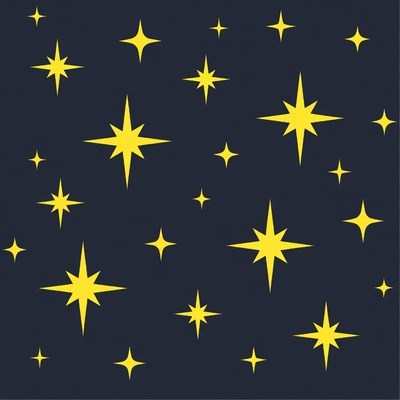 Yellow Stars on Dark Blue Background
