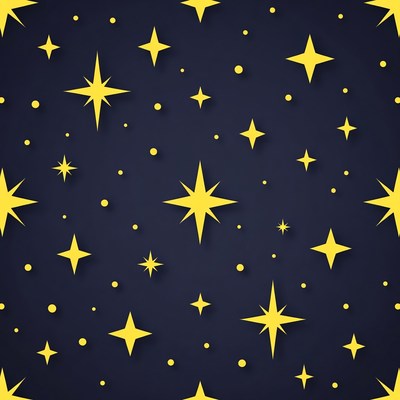 Yellow Stars on Dark Blue Background