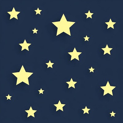 Yellow stars on navy background