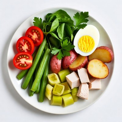 Healthy Veggie Chicken Salad Plate
